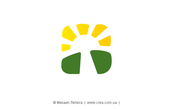 Дизайн логотипа  для фунгоцентра - концепт "Гриб -солнце"