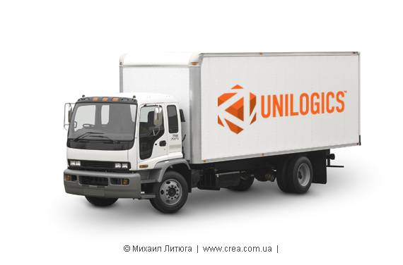 логотип Unilogics на грузовичке